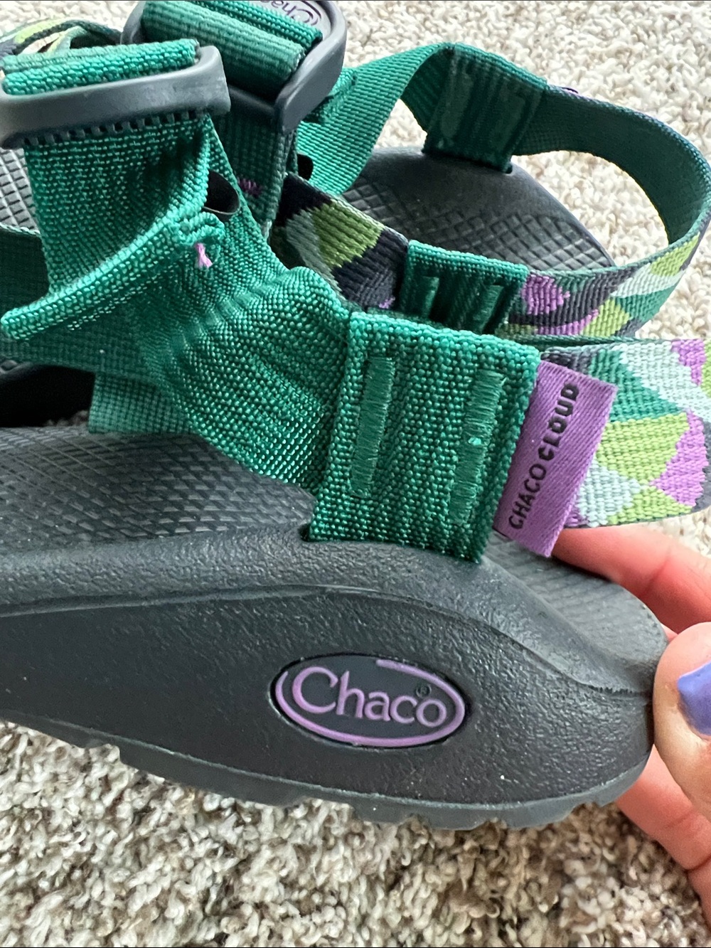 Chaco Women's Mega Z/Cloud Strappy Sandals in Braids Purple Size 6 - Picture 5 of 9